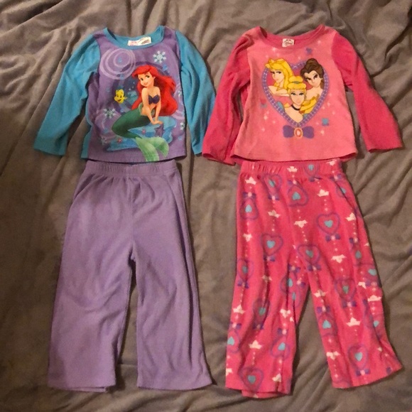 Disney Pajamas Set Of 2 Disney Princess Pajamas Ariel And